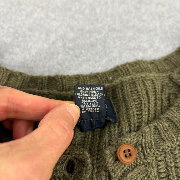 Abercrombie & Fitch Y2K Olive‎ Green Knit Henley Sweater Wool Blend Womens Large - Picture 8 of 10